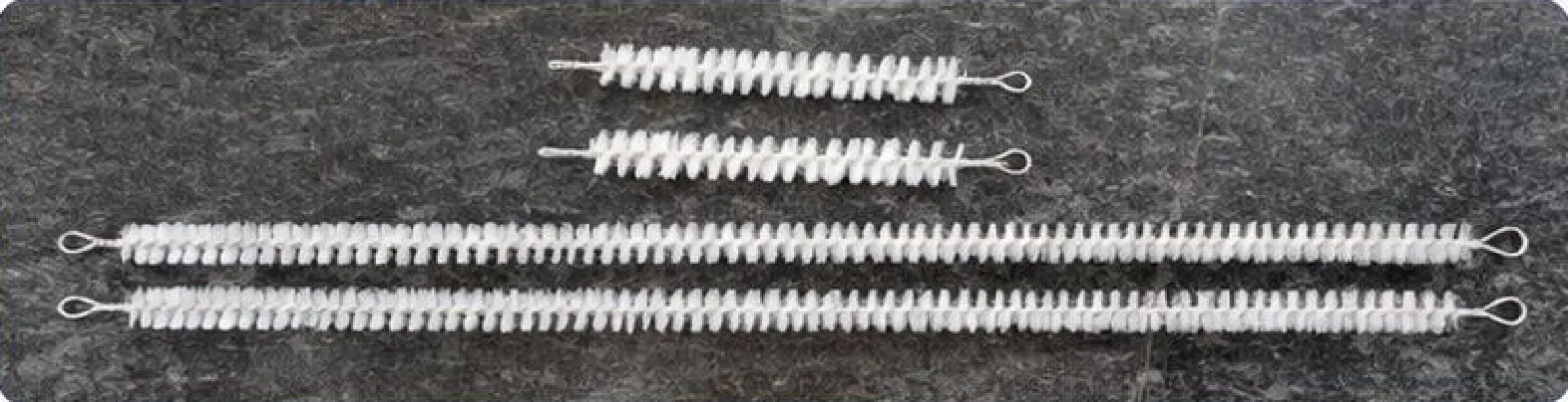 Long white pipe cleaning brushes
