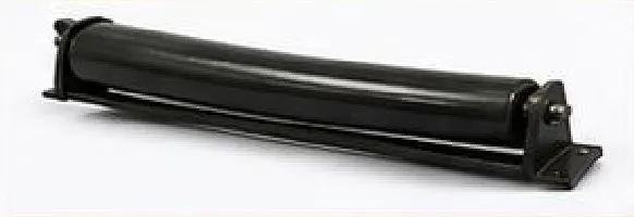Rubber-covered troughed belt idler roller with end brackets