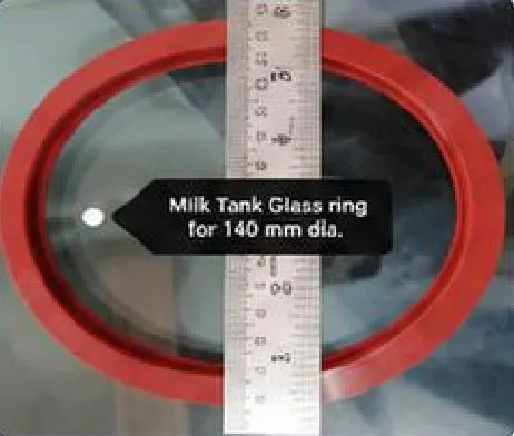 Red silicone milk tank glass ring for a 140 mm glass